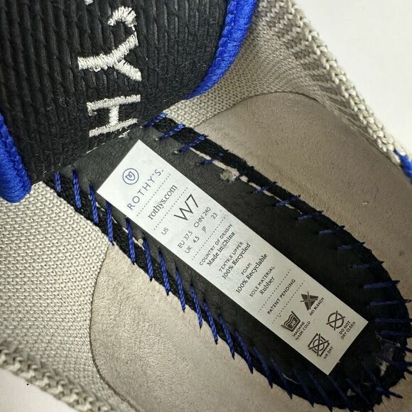 Rothy's The Point Knit Ballet Flats Recycled Materials 7 Pointed Toe Gray/Beige - Picture 10 of 11